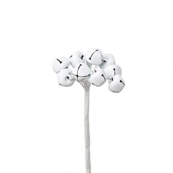 Набор колокольчиков на вставках 10шт., D1,5хH9см, белый фото в интернет-магазине Флоранж