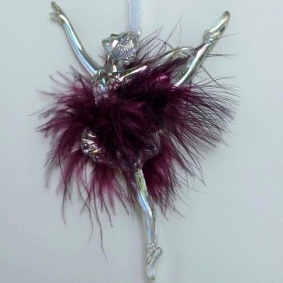 Украшение подвесное Балерина (пластик), 14,8x9,3см, темно-розовый фото в интернет-магазине Флоранж