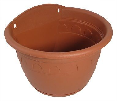 Кашпо пластиковое настенное Колывань, коричневый, 20х14см, 1,65л; Россия фото в интернет-магазине Флоранж