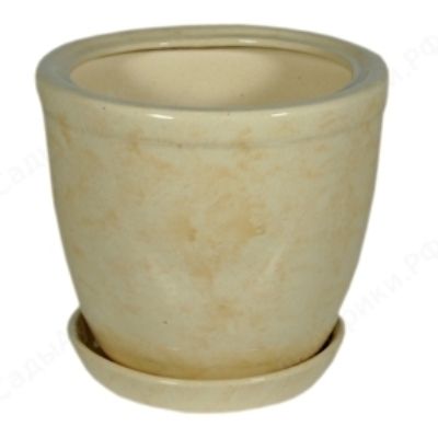 Горшок керамический Кедр бежевый, 20х19см, 3л Россия фото в интернет-магазине Флоранж