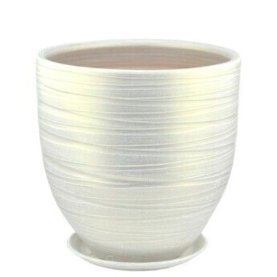 Горшок керамический Модерн бутон, белый, 30х28см, 12л; Россия фото в интернет-магазине Флоранж