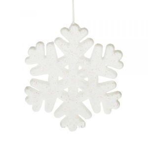 Елочное украшение "Снежинка" (пластик), 15см 