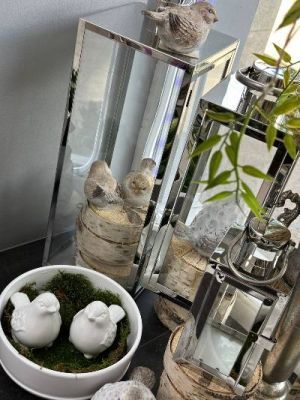 Фонарь (металл/стекло) 14x14xH39см №2, серебро