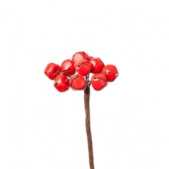 Набор колокольчиков на вставках 10шт., D1,5хH9см, красный фото в интернет-магазине Флоранж