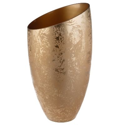 Ваза стеклянная Малага, 16х28,5см, золото; Россия фото в интернет-магазине Флоранж