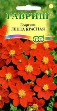 Георгина Лента красная (цветной пакет) 0,5г; Гавриш фото в интернет-магазине Флоранж