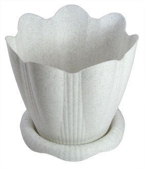 Горшок пластиковый Эдельвейс мрамор, 16х14,7см, 1,5л; Россия