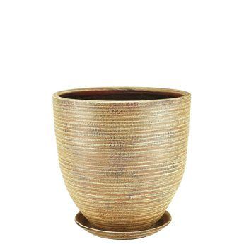 Горшок керамический Эко, бежевый, 20х20см, 4л; Россия фото в интернет-магазине Флоранж