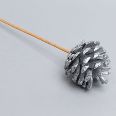 Вставка Шишка 6х40см, серебро фото в интернет-магазине Флоранж