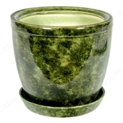 Горшок керамический Кедр зеленый, 20х19см, 3л Россия фото в интернет-магазине Флоранж