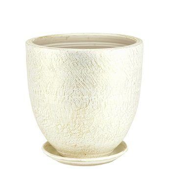 Горшок керамический Текстура, бело-жемчужный, 24х24см, ; Россия фото в интернет-магазине Флоранж Горшок керамический Текстура, бело-жемчужный, 24х24см, ; Россия фото в интернет-магазине Флоранж