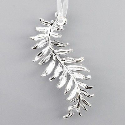 Украшение подвесное Веточка (пластик), 13х5,5см, серебро фото в интернет-магазине Флоранж