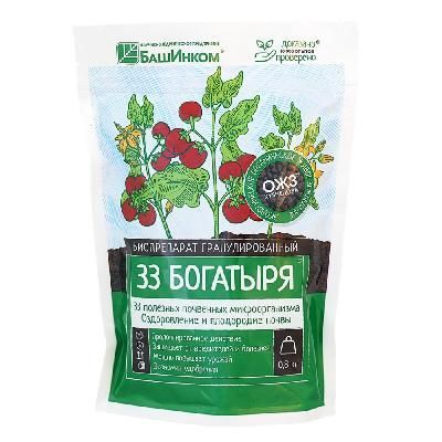 Удобрение садовое 33 Богатыря гранулированный, 0,8кг; БашИнком фото в интернет-магазине Флоранж