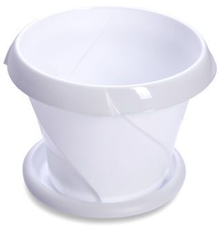 Кашпо пластиковое Флориана, белый, 21,5х15,9см, 2,8л; Россия фото в интернет-магазине Флоранж