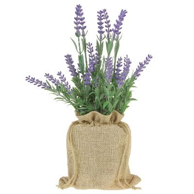Цветок искусственный в кашпо Лаванда 25,5см, сиреневый фото в интернет-магазине Флоранж