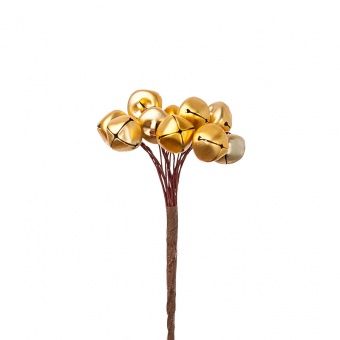 Набор колокольчиков на вставках 10шт., D1,5хH9см, золотой фото в интернет-магазине Флоранж