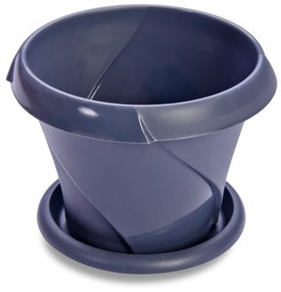 Кашпо пластиковое Флориана, серый 21,5х15,9см, 2,8л; Россия фото в интернет-магазине Флоранж