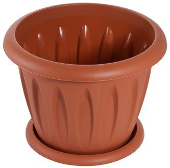 Горшок пластиковый Фелиция, коричневый, 32х24,5см, 10,4л; Россия