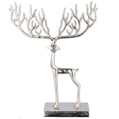 Фигура Олень (металл), 24,5x7,5xH33см, серебро фото в интернет-магазине Флоранж