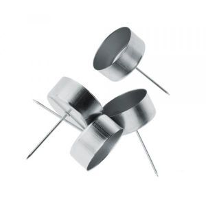 Подсвечник для чайных свечей для композиции, 4см (металл) (4шт. в наб.) серебро