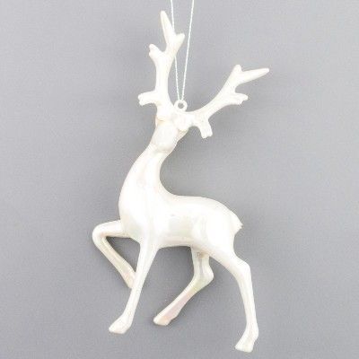 Украшение подвесное Олень (пластик), 17х10х3см, белый фото в интернет-магазине Флоранж
