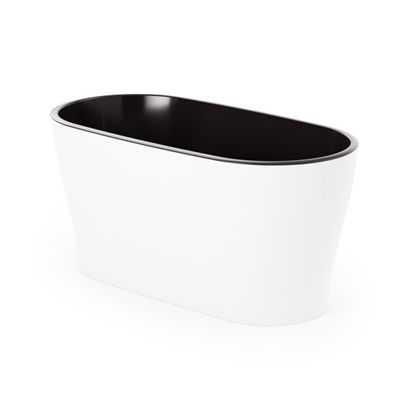 Горшок пластиковый Лея овальный двойной с автополивом, белый, 30х14,5х14см, 4л; Россия фото в интернет-магазине Флоранж