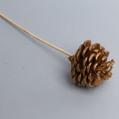 Вставка Шишка 6х40см, золотая фото в интернет-магазине Флоранж