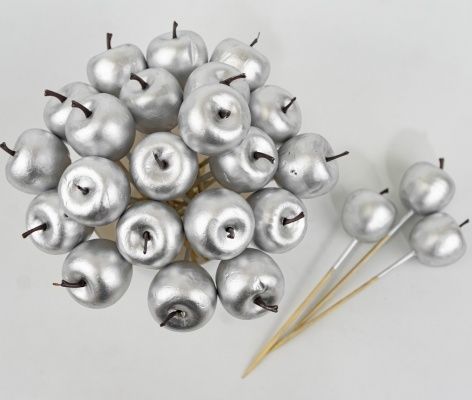 Вставка Яблоко,  4х12см, серебро фото в интернет-магазине Флоранж