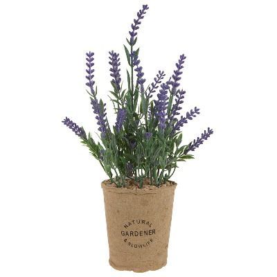 Цветок искусственный в кашпо Лаванда 25см, сиреневый фото в интернет-магазине Флоранж