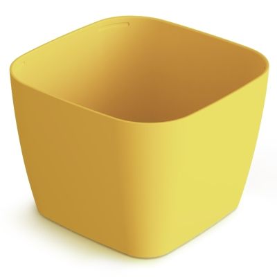 Горшок пластиковый для суккулентов Фьюжн, горчичный, 10,4х10,4х7,6см, 0,6л; Россия фото в интернет-магазине Флоранж