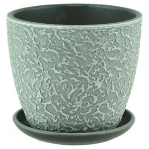 Горшок керамический бутон Муар 639953 (2-й из набора), 14х13см, 1,3л; Россия