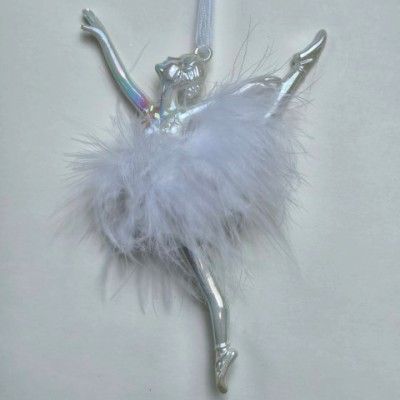 Украшение подвесное Балерина (пластик), 14,8x9,3см, белый фото в интернет-магазине Флоранж
