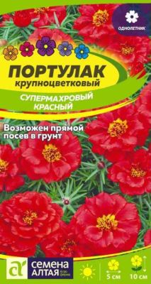 Портулак Супермахровый красный (цветной пакет) 0,1г; Семена Алтая фото в интернет-магазине Флоранж