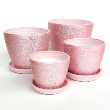 Горшок керамический Кассандра 408290 (2-й из набора), 13х12см, 1,3л; Россия