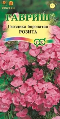 Гвоздика бородатая (турецкая) Розита (цветной пакет) 0,2г; Гавриш фото в интернет-магазине Флоранж