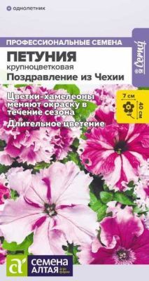 Петуния Поздравление из Чехии смесь полумахровая (цветной пакет) 10шт; Семена Алтая фото в интернет-магазине Флоранж