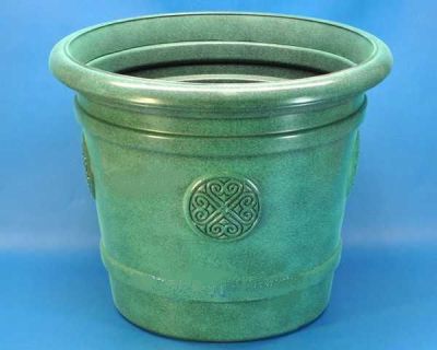 Кашпо пластиковое Medallion, малахитовое, 50х40см, 40л; Польша фото в интернет-магазине Флоранж