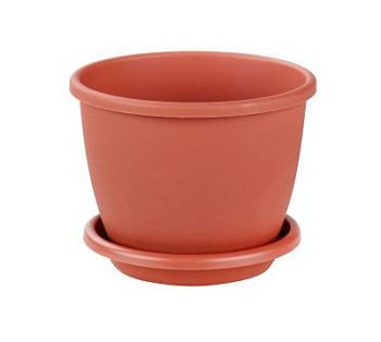Горшок пластиковый Афина, коричневый, 11х8,5см, 0,5л; Россия