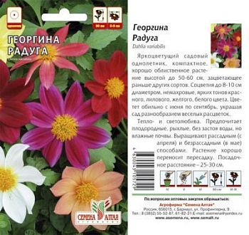 Георгина Радуга (цветной пакет) 0,2г; Семена Алтая