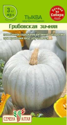Тыква Грибовская Зимняя (цветной пакет) 2г; Семена Алтая фото в интернет-магазине Флоранж