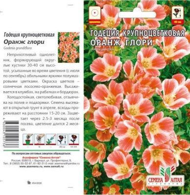 Годеция Оранж Глори (цветной пакет) 0,2г; Семена Алтая фото в интернет-магазине Флоранж