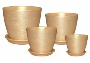 Горшок керамический Кассандра 347834 (2-й из набора), 13х12см, 1,3л; Россия